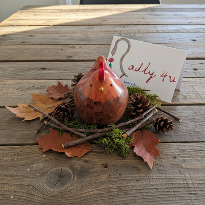 Handmade Eco-Resin Chicken Figurine – Hand-Painted Farmhouse Decor