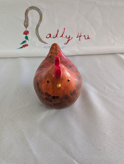 Handmade Eco-Resin Chicken Figurine – Hand-Painted Farmhouse Decor