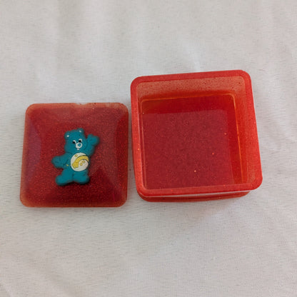 Resin square with character lid jewelry/trinket box