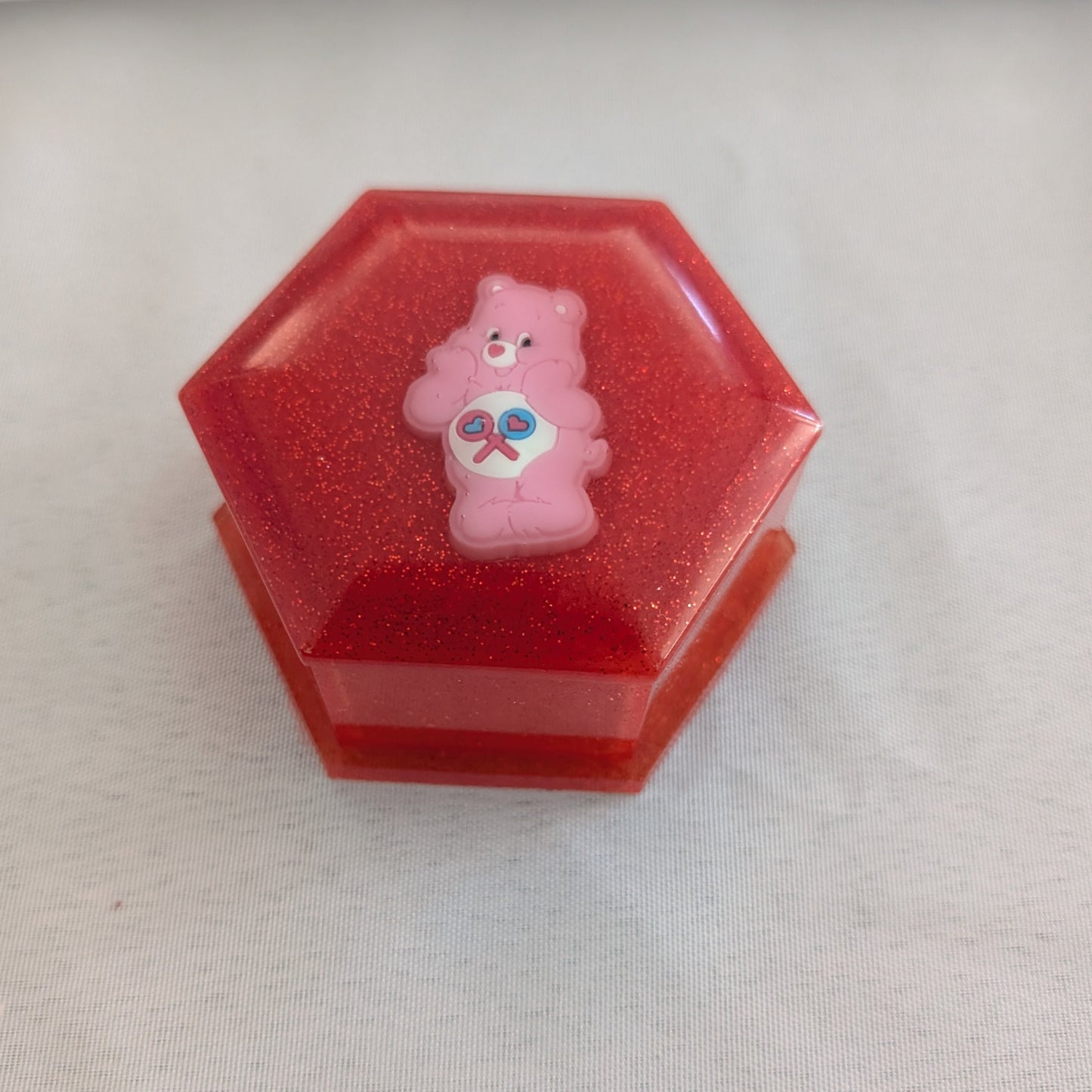 Resin Hexagon with character lid jewelry/trinket box