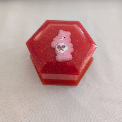 Resin Hexagon with character lid jewelry/trinket box