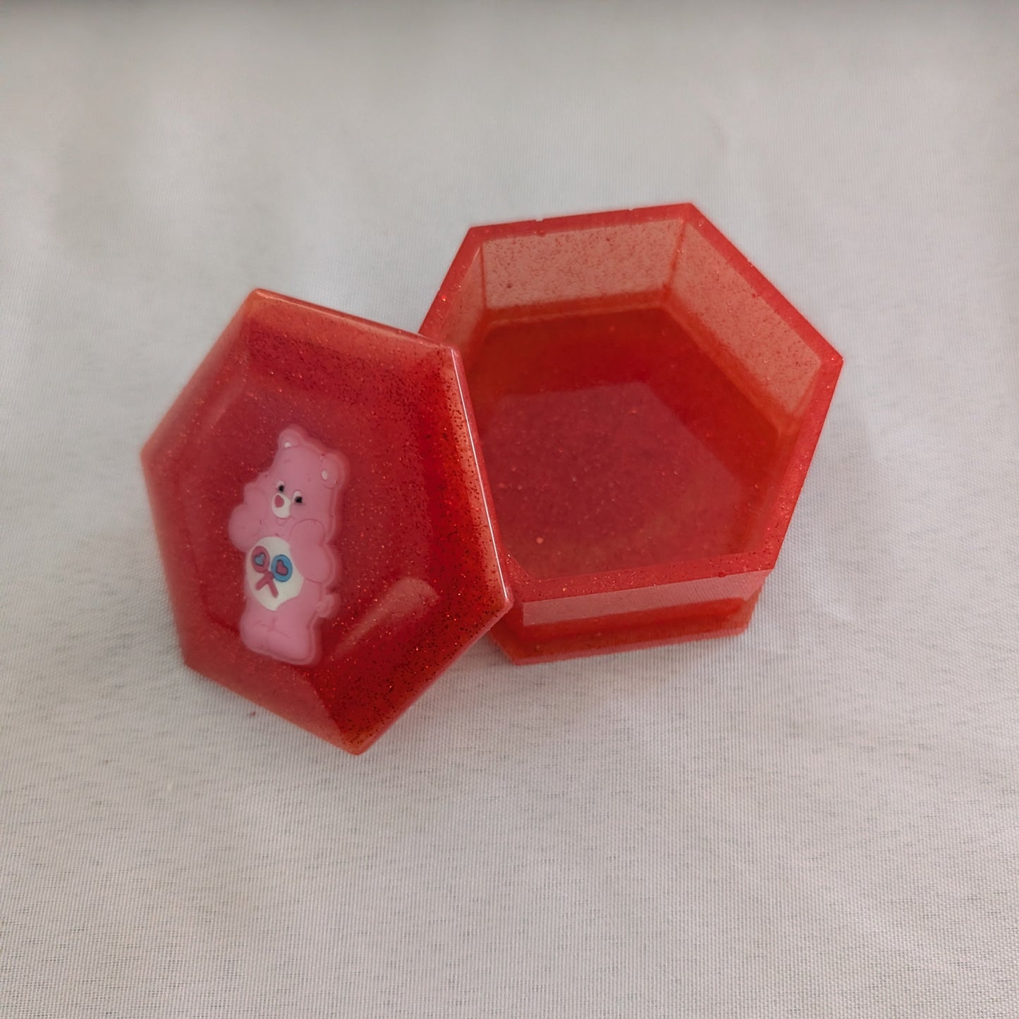 Resin Hexagon with character lid jewelry/trinket box
