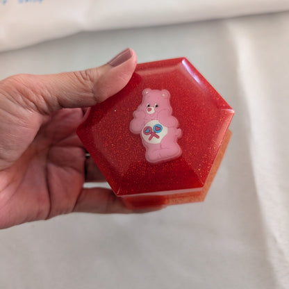 Resin Hexagon with character lid jewelry/trinket box