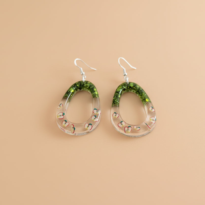 Resin Open Teardrop Dangle Earrings