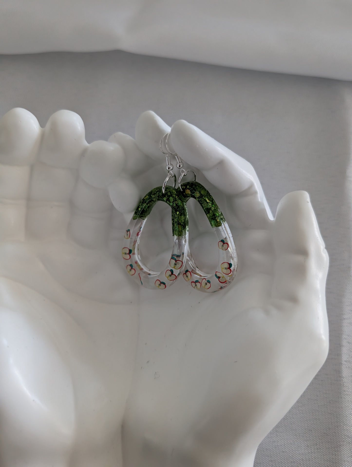 Resin Open Teardrop Dangle Earrings