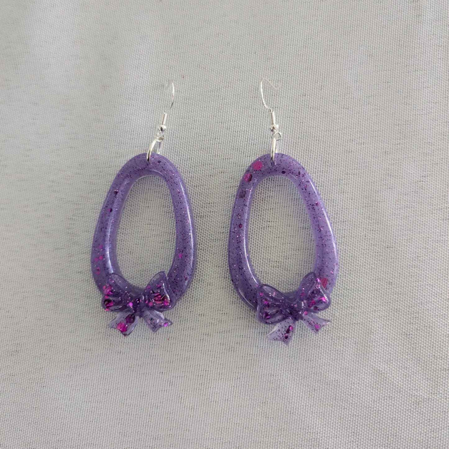 Resin Open Teardrop Dangle Earrings