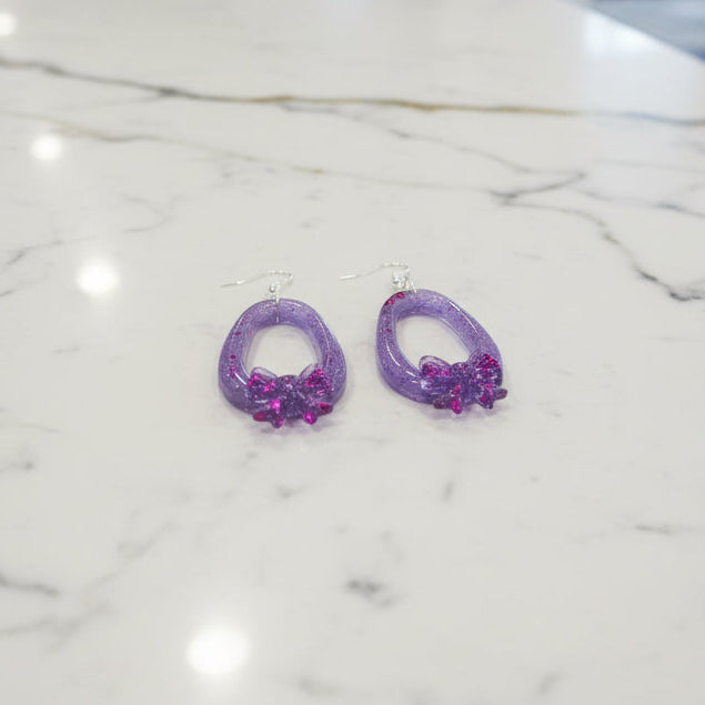 Resin Open Teardrop Dangle Earrings