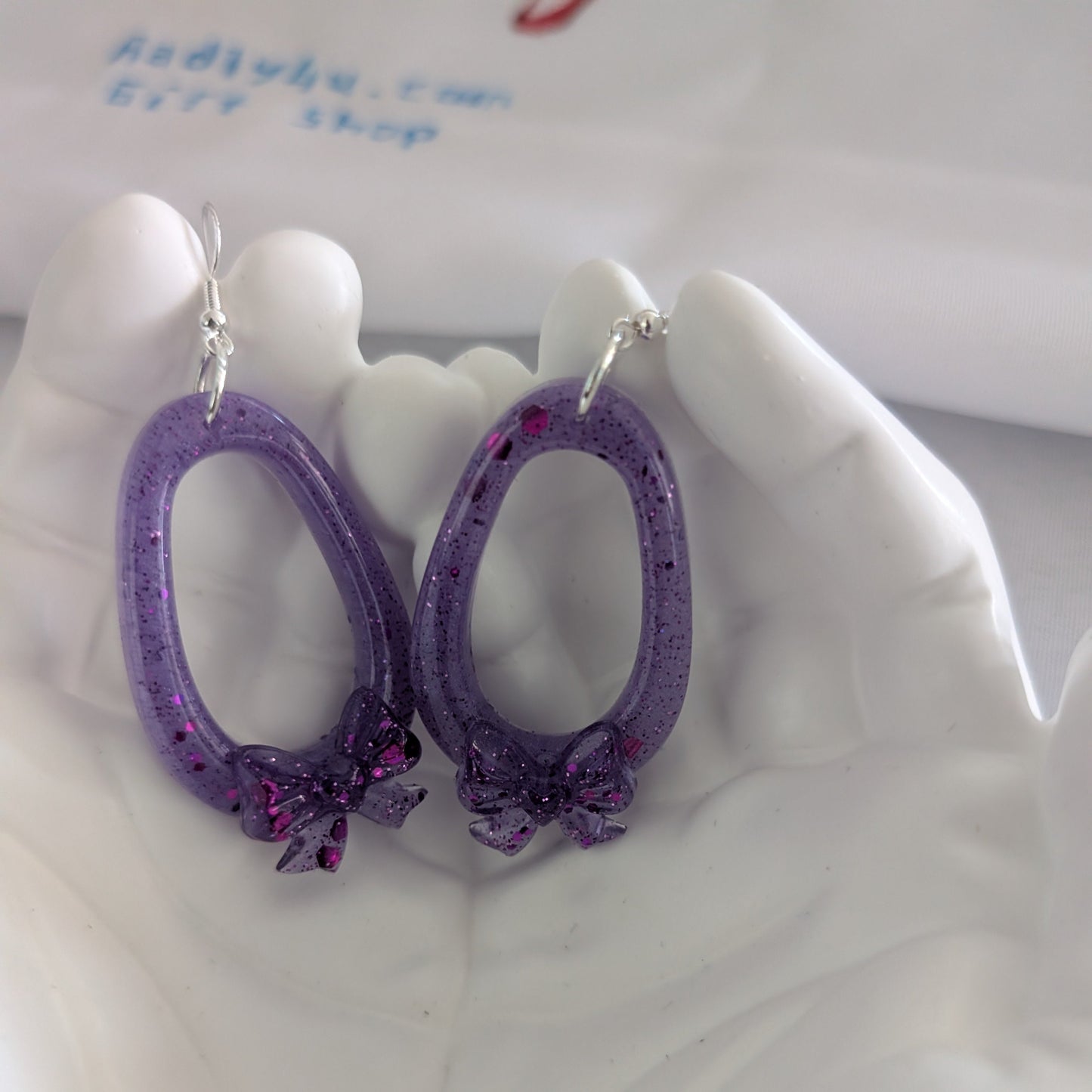 Resin Open Teardrop Dangle Earrings