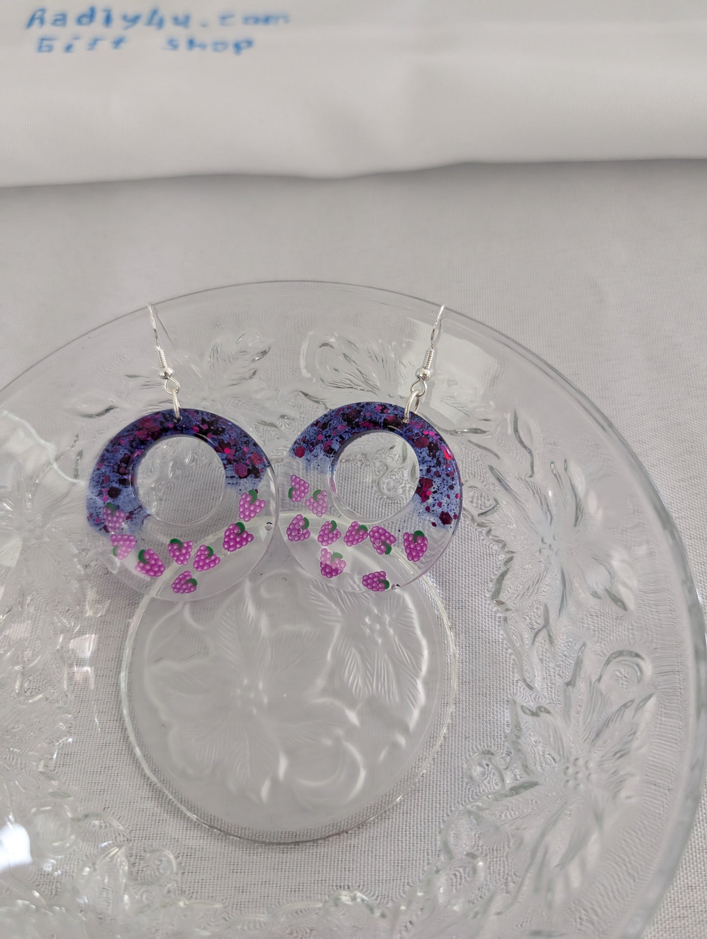 Earrings - Resin large open chunky circle on silver 925 hook