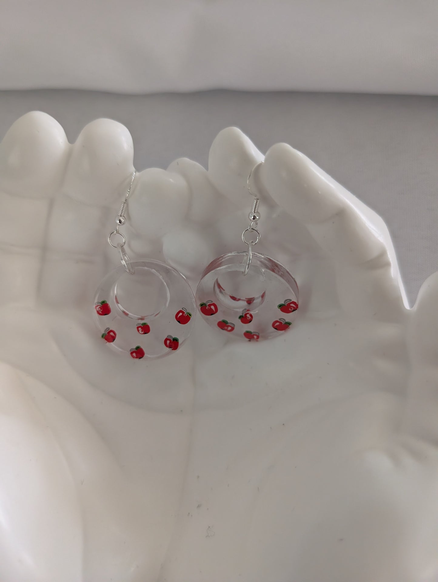 Resin Chunky Open Circle Dangle Earrings