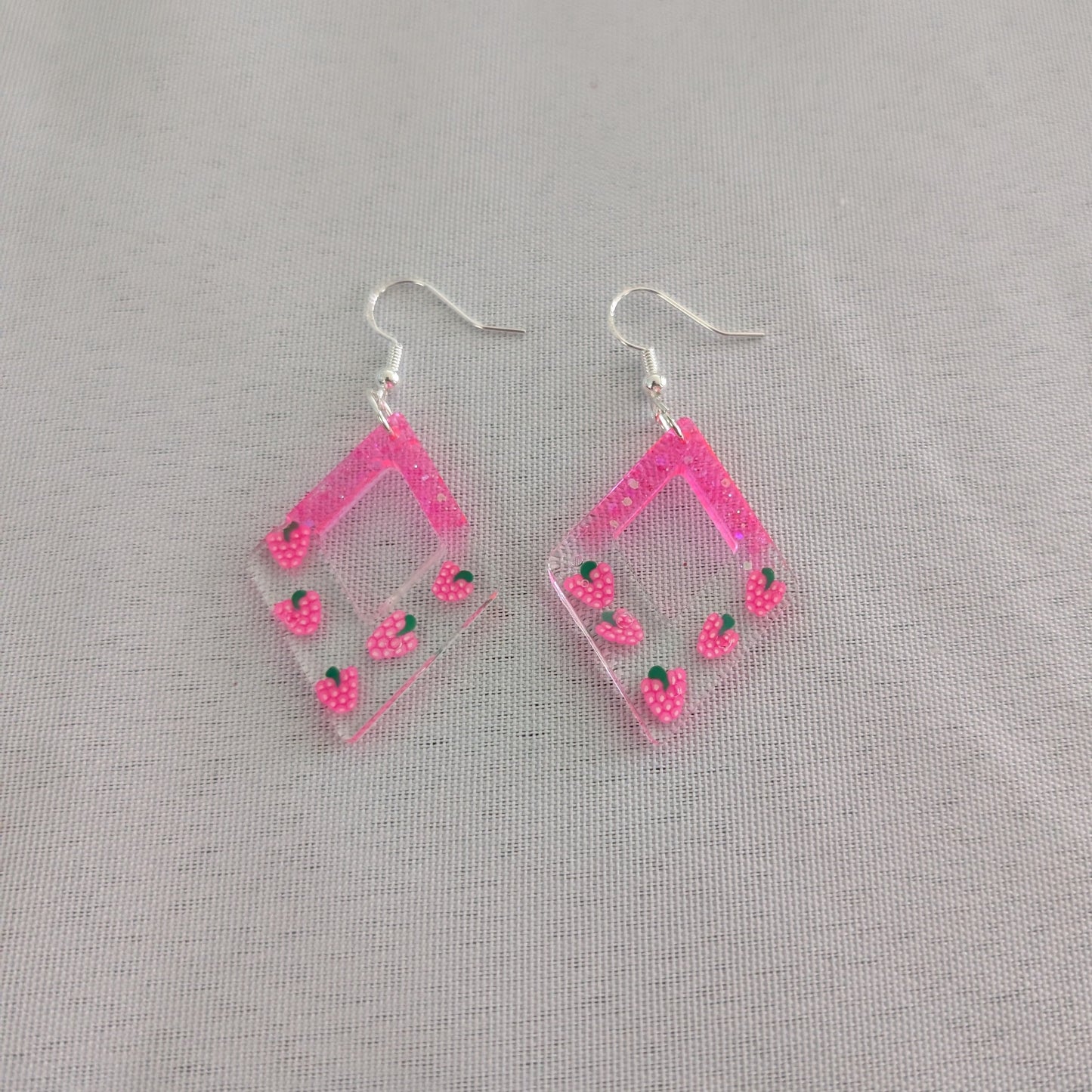 Earrings - Resin diamond shape on hook