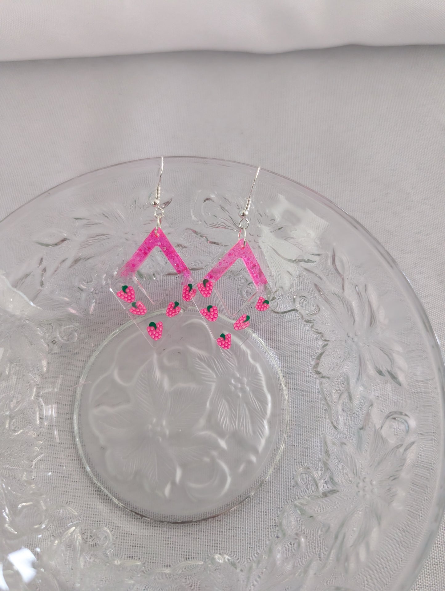Earrings - Resin diamond shape on hook
