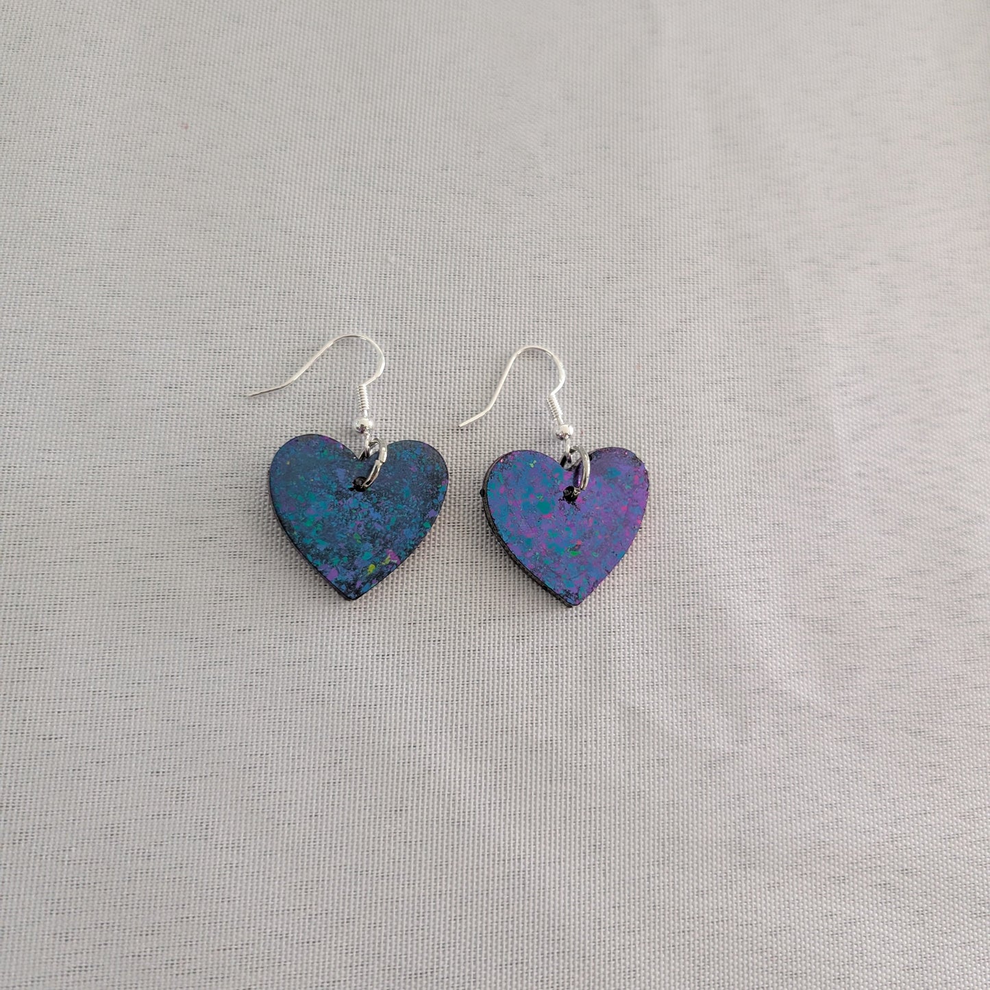 Earrings - Resin medium heart on 925 hook