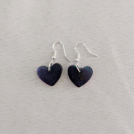 Earrings - Resin small heart on 925 hook