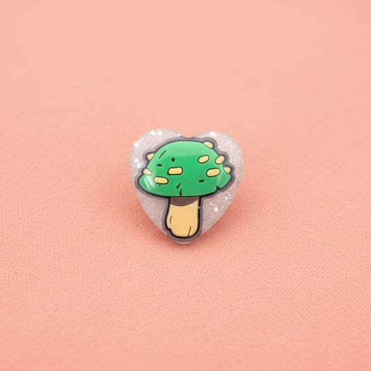 Pin - 3D Mushroom resin pin with silver butterfly clutch