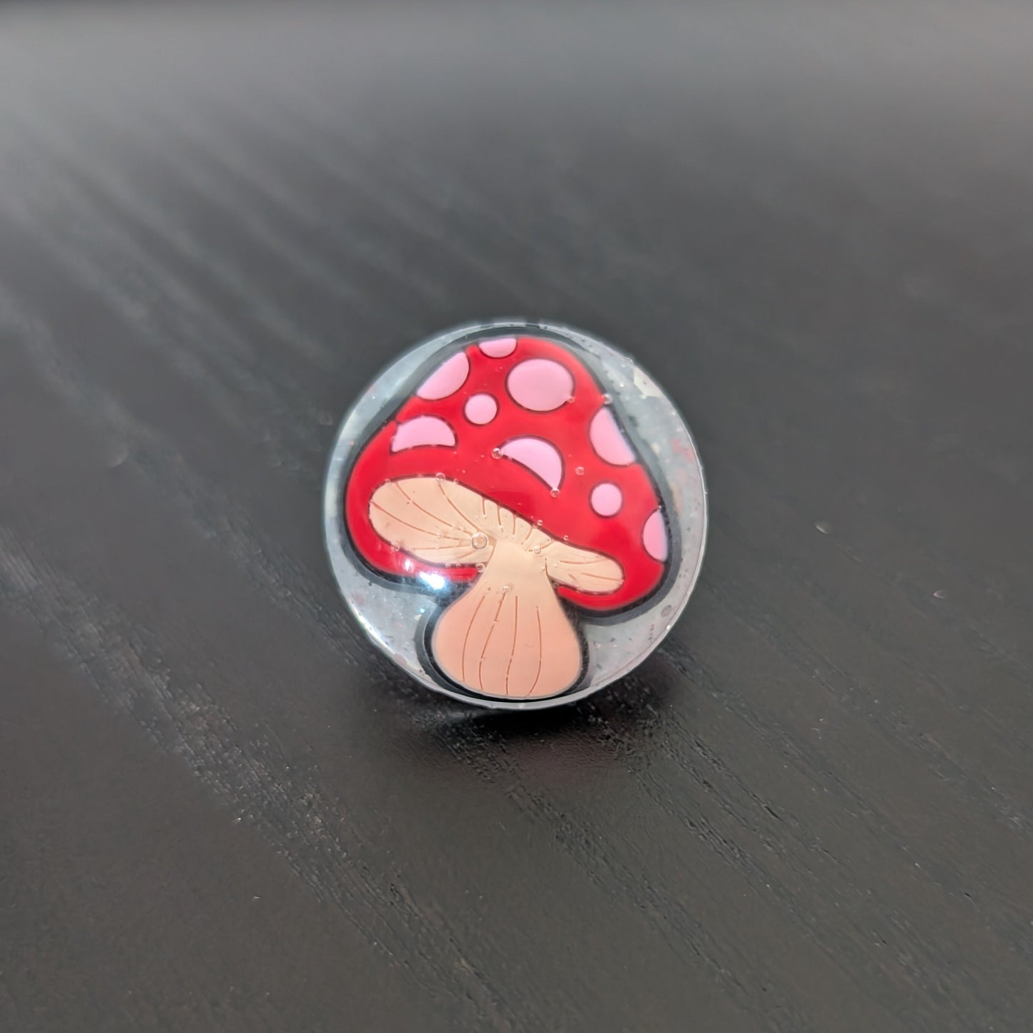 Pin - 3D Mushroom resin pin with silver butterfly clutch