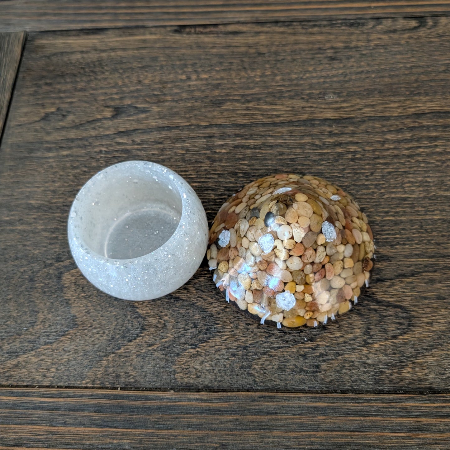 Handmade Resin Mushroom Jewelry Box with Lid