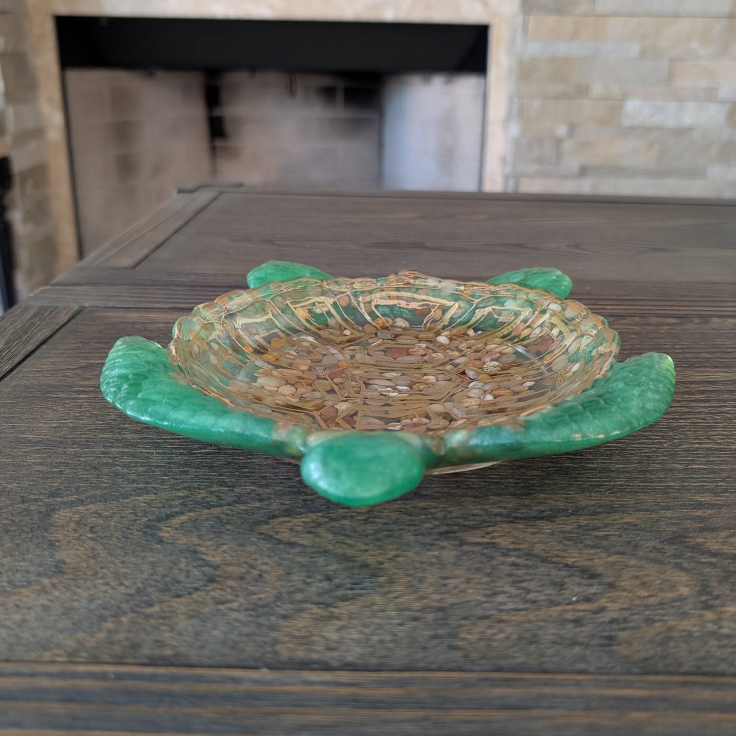 Shimmering Sea Turtle Catch-All Dish – Handmade Coastal Decor