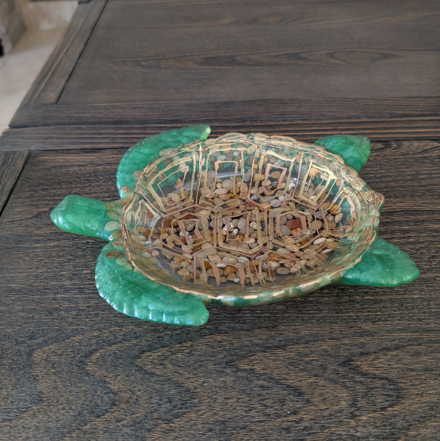 Shimmering Sea Turtle Catch-All Dish – Handmade Coastal Decor