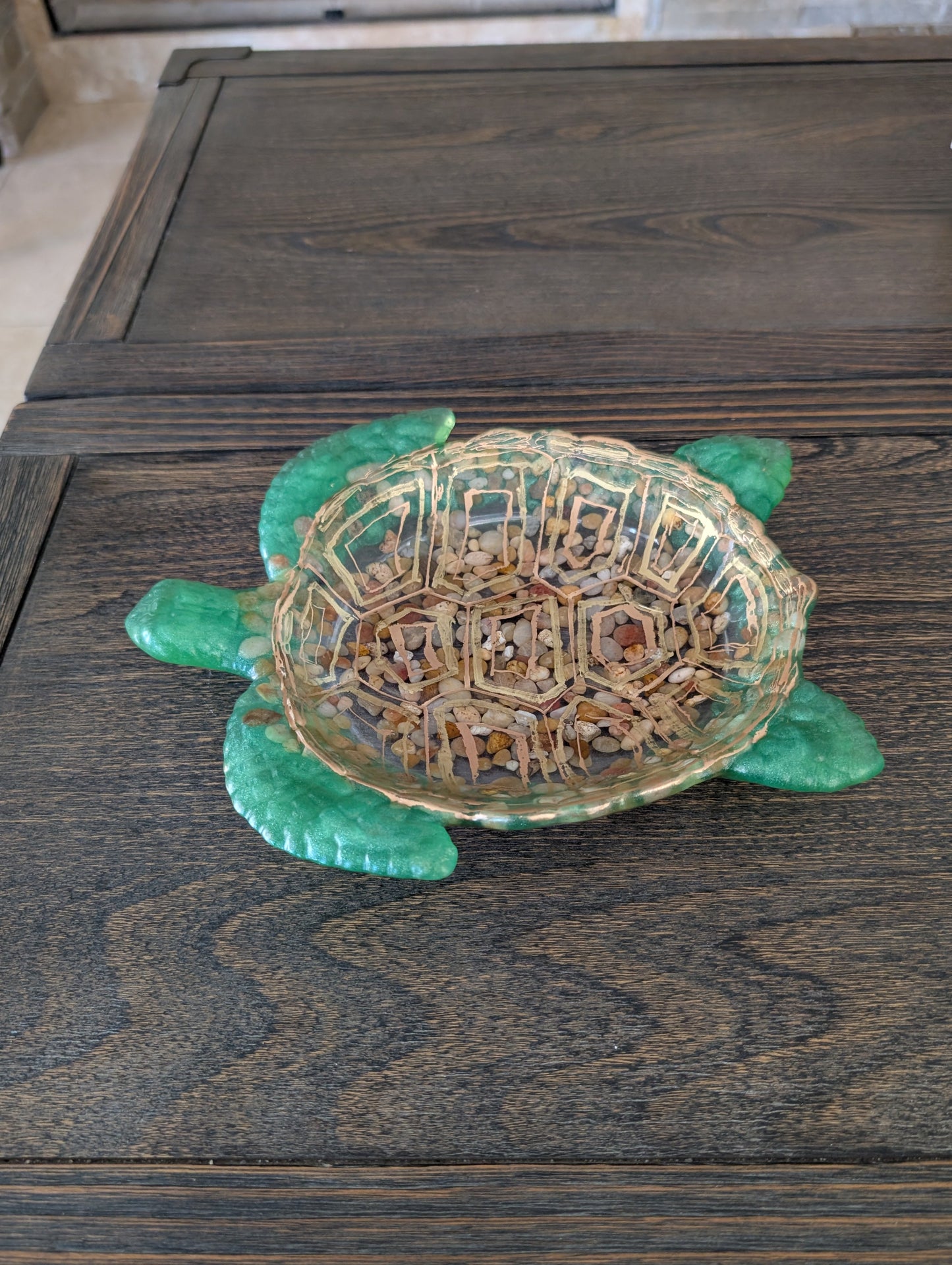 Shimmering Sea Turtle Catch-All Dish – Handmade Coastal Decor