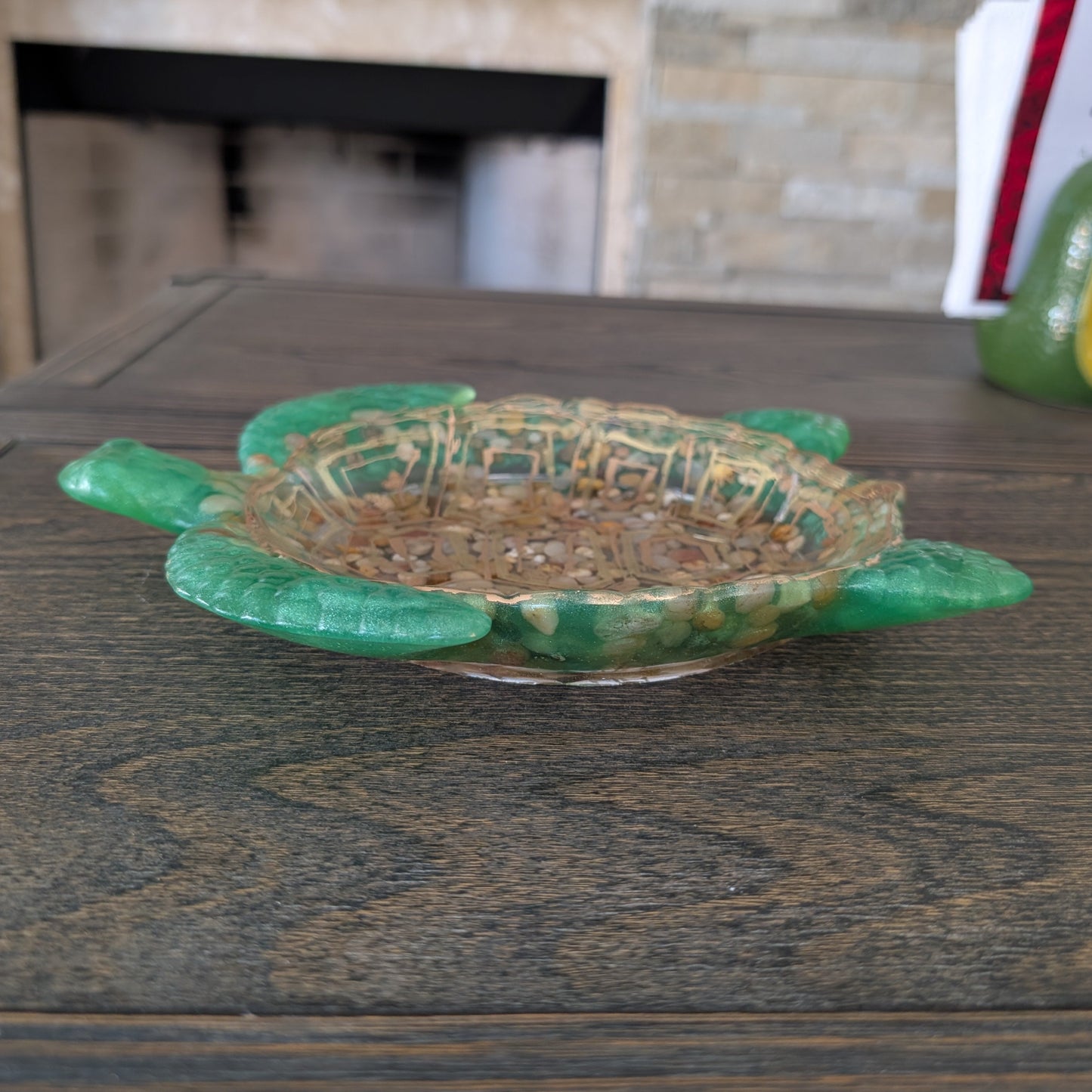Shimmering Sea Turtle Catch-All Dish – Handmade Coastal Decor