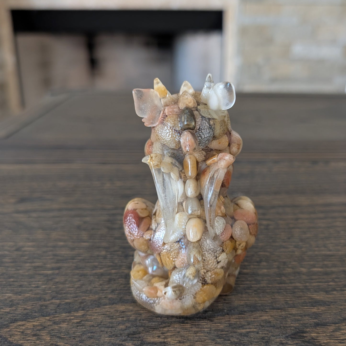 Guardian of Wisdom: "No Evil" Rock & Resin Dragon Figurines