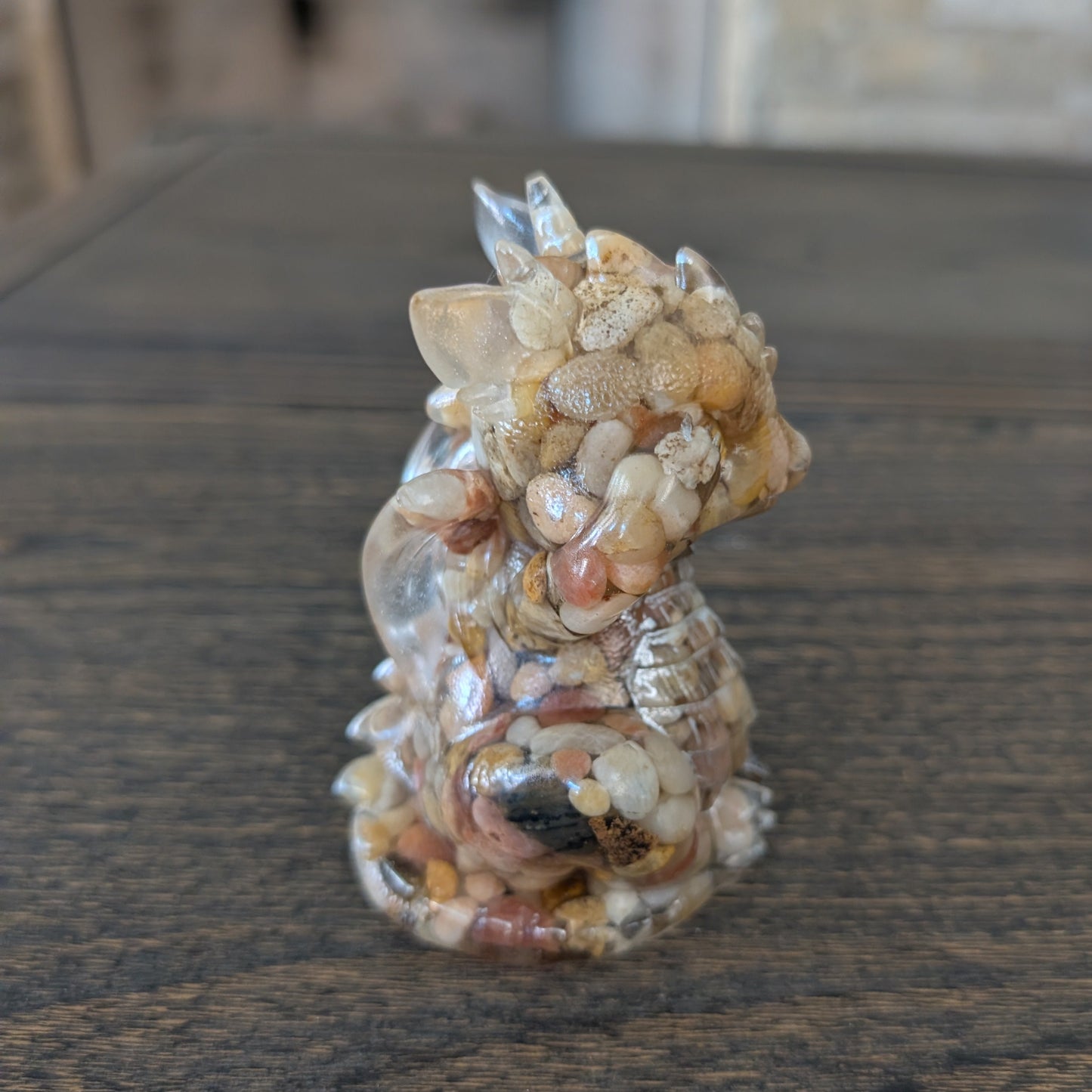 Guardian of Wisdom: "No Evil" Rock & Resin Dragon Figurines