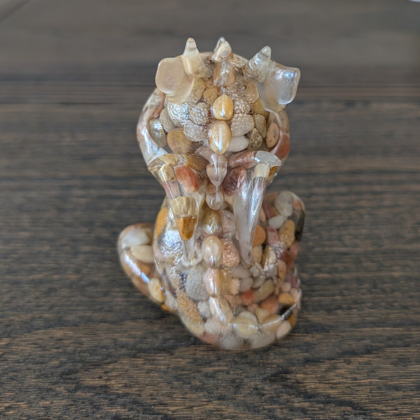 Guardian of Wisdom: "No Evil" Rock & Resin Dragon Figurines