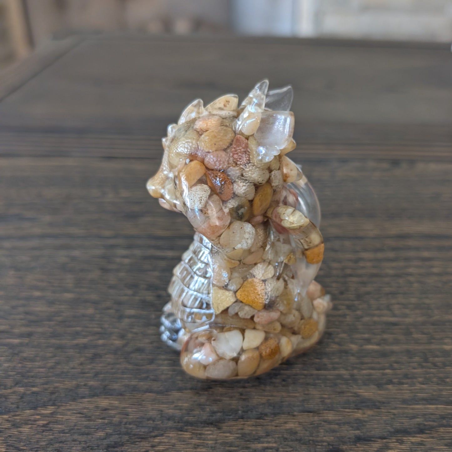 Guardian of Wisdom: "No Evil" Rock & Resin Dragon Figurines