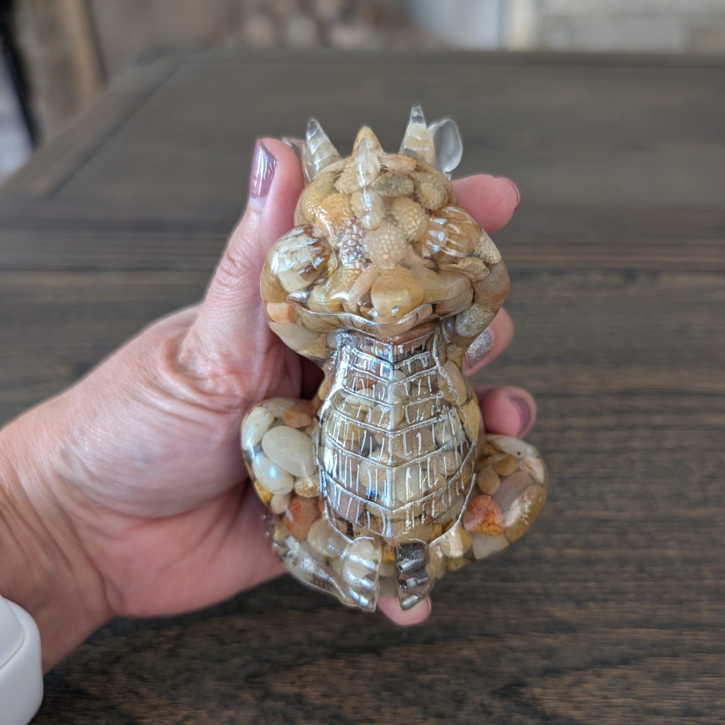Guardian of Wisdom: "No Evil" Rock & Resin Dragon Figurines