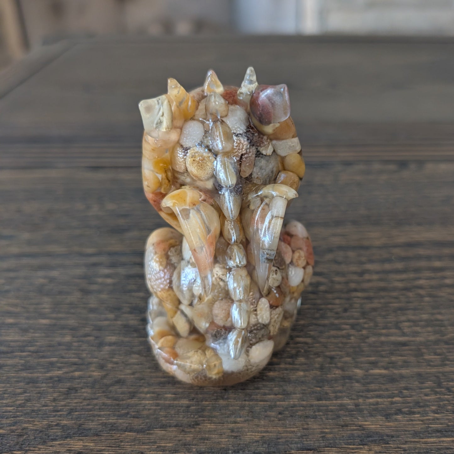 Guardian of Wisdom: "No Evil" Rock & Resin Dragon Figurines