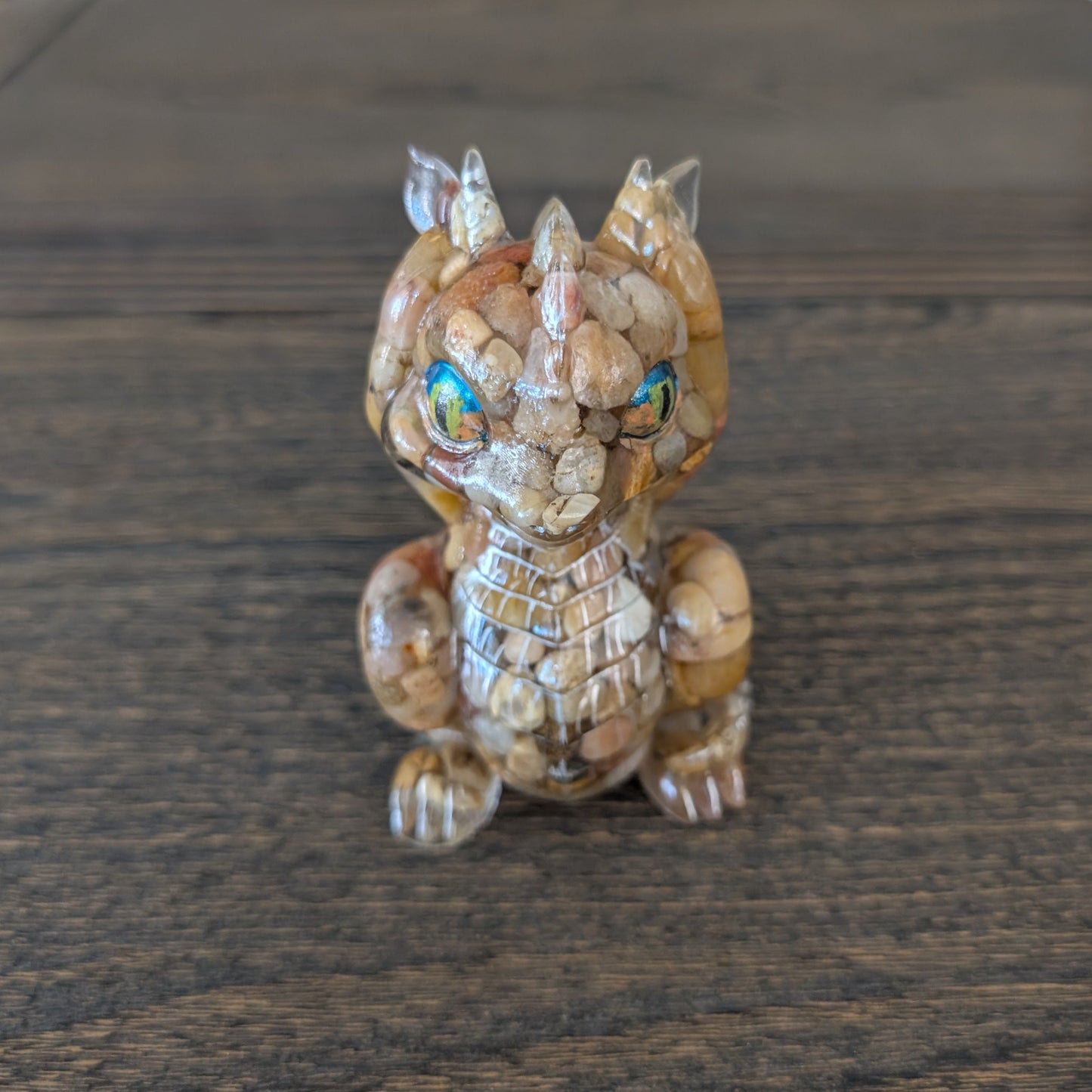 Guardian of Wisdom: "No Evil" Rock & Resin Dragon Figurines