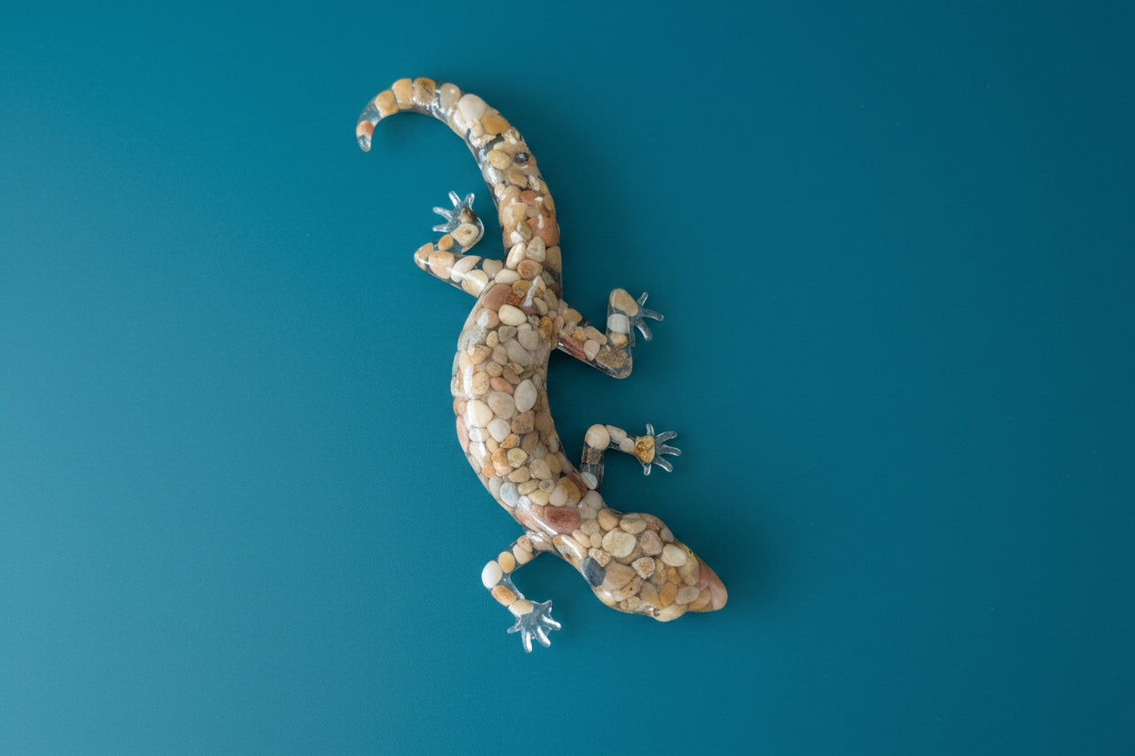 9-Inch Resin Lizard Knickknack – Hand-Painted Trinket for Animal Lovers