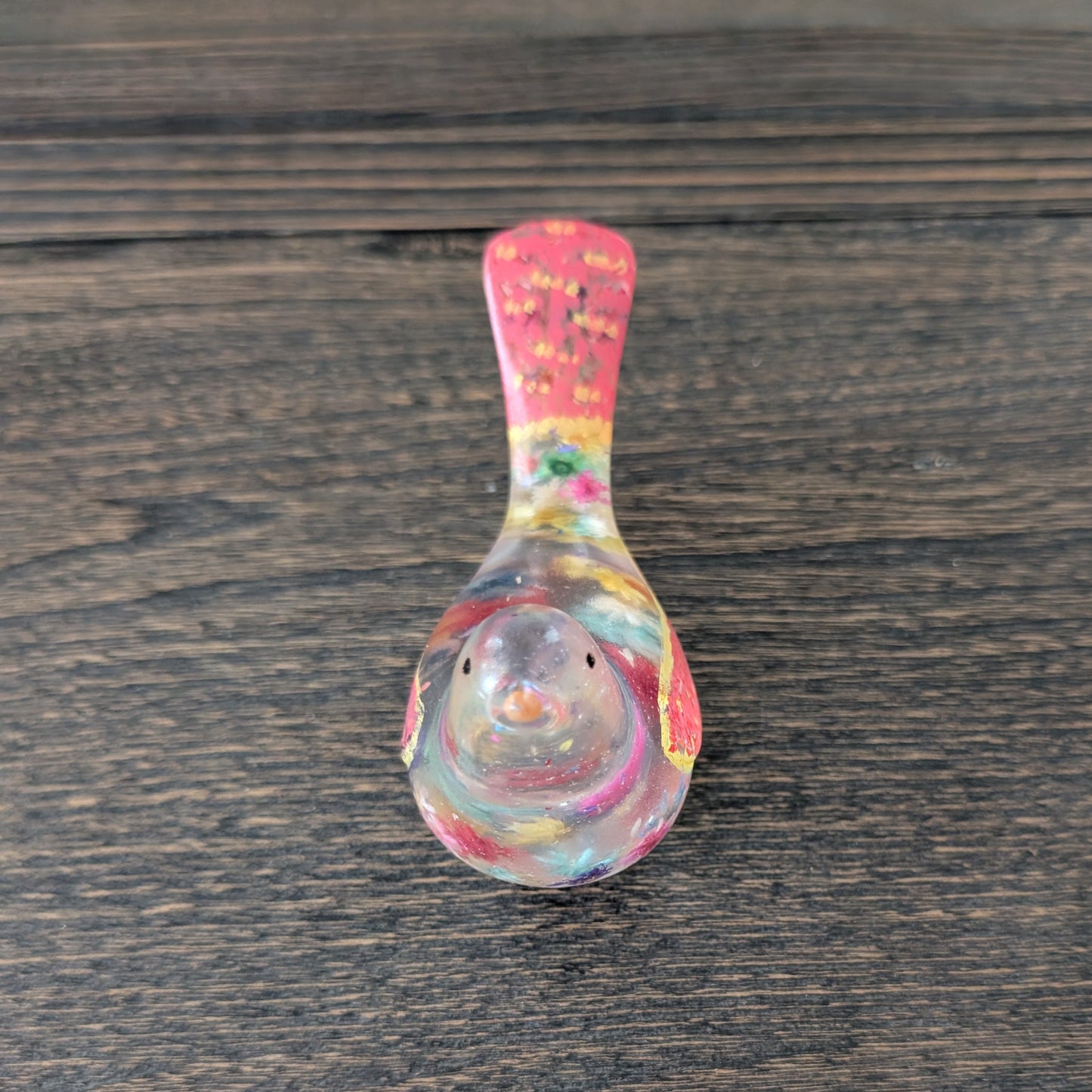 Vibrant Floral Bird Sculpture | Hand-Poured Epoxy Resin Art