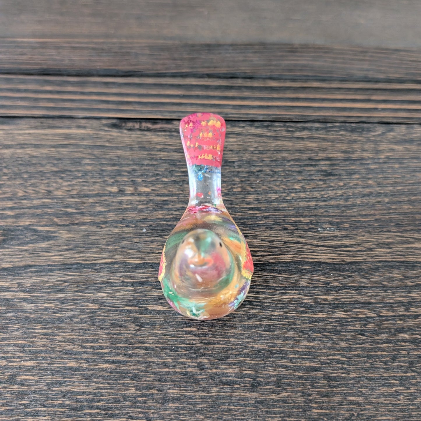 Vibrant Floral Bird Sculpture | Hand-Poured Epoxy Resin Art