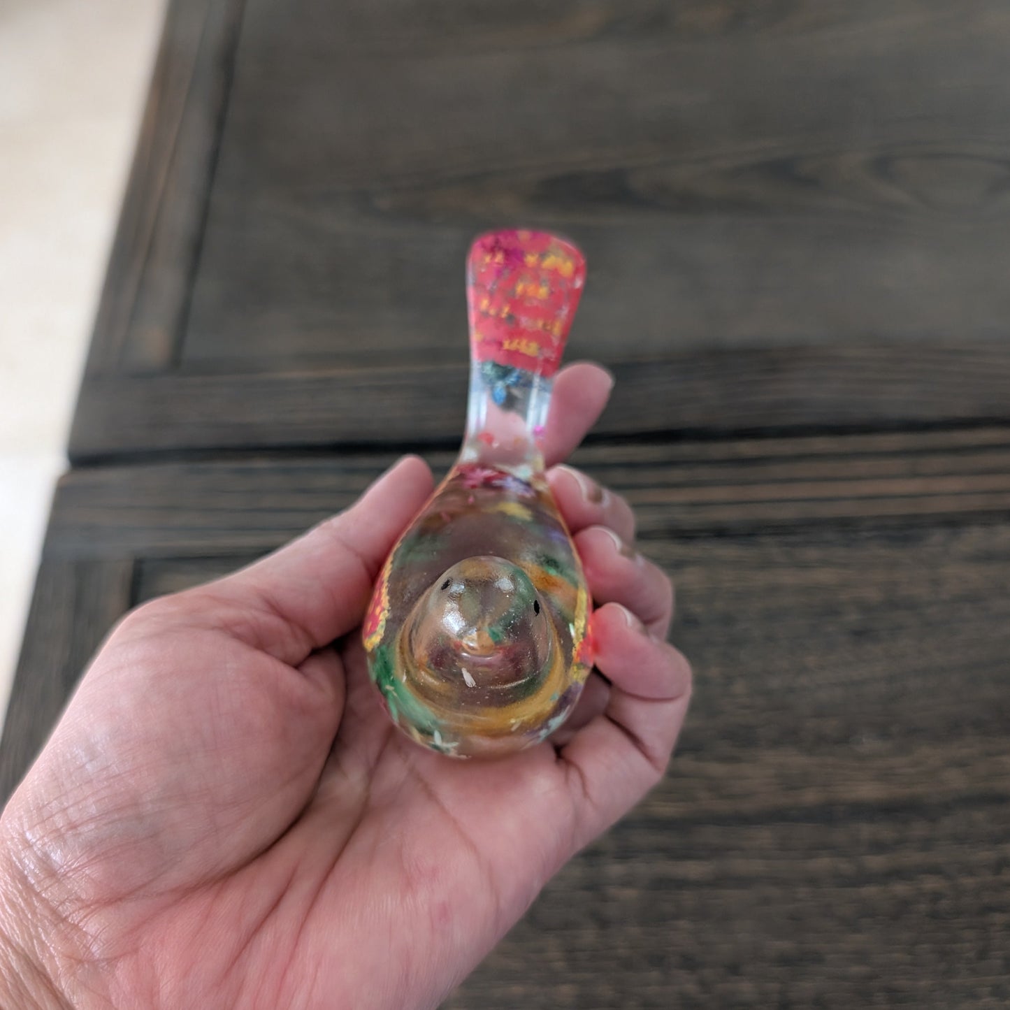 Vibrant Floral Bird Sculpture | Hand-Poured Epoxy Resin Art