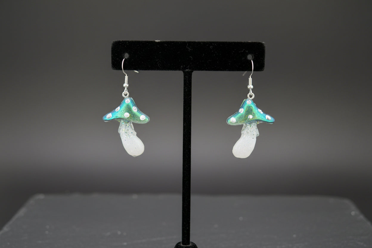 Earrings - Resin mushroom on silver 925 hook