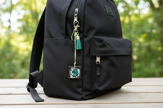 Handmade Gamer Aesthetic Bag Charm | Epoxy Resin Level Up Charm with Tassel