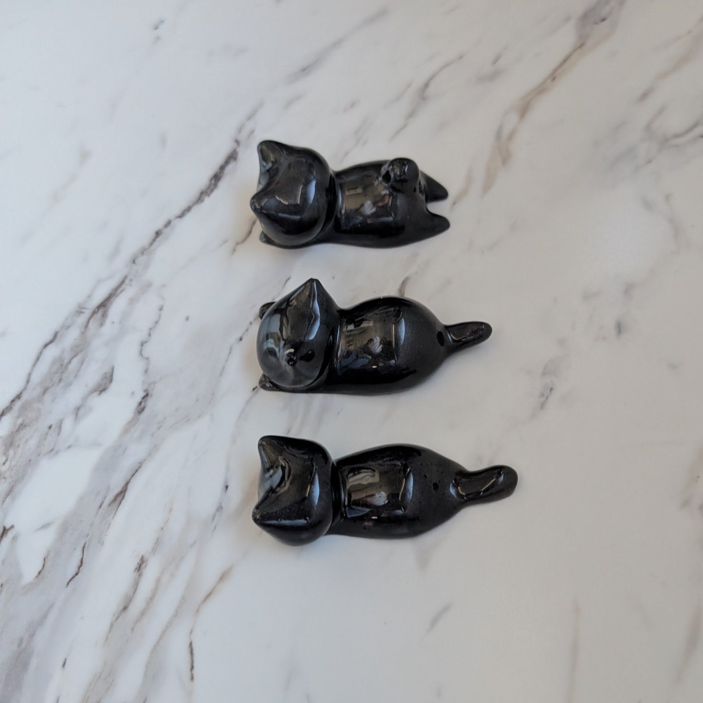 Resin small black cat trinket