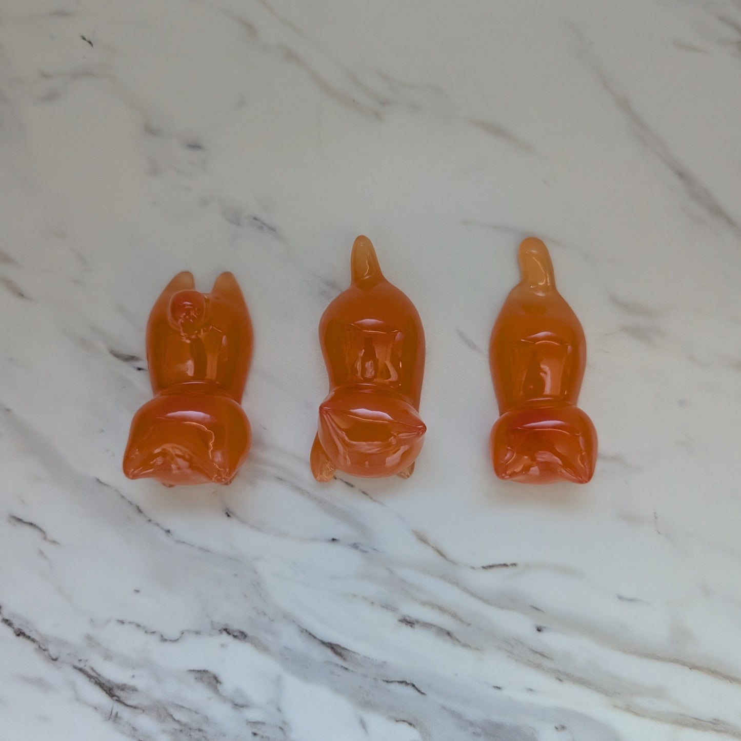 Resin small orange cat trinket