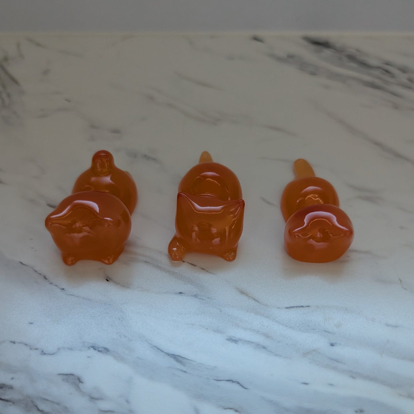 Resin small orange cat trinket