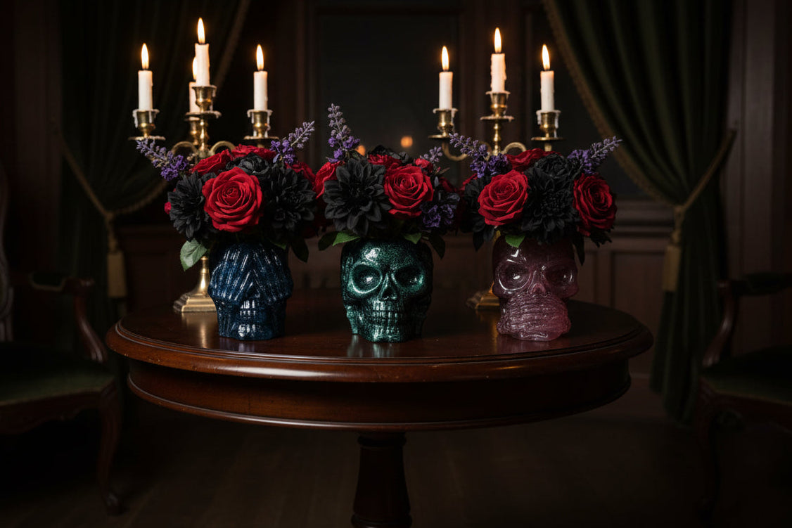 The "Three Wise Skulls" Gothic Trinket Dish Collection