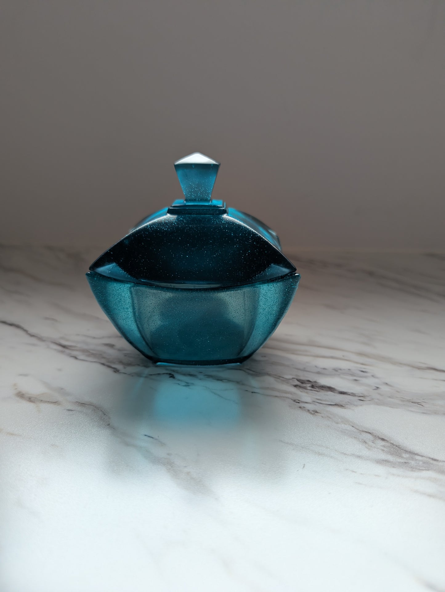 Large fancy resin trinket dish with lid