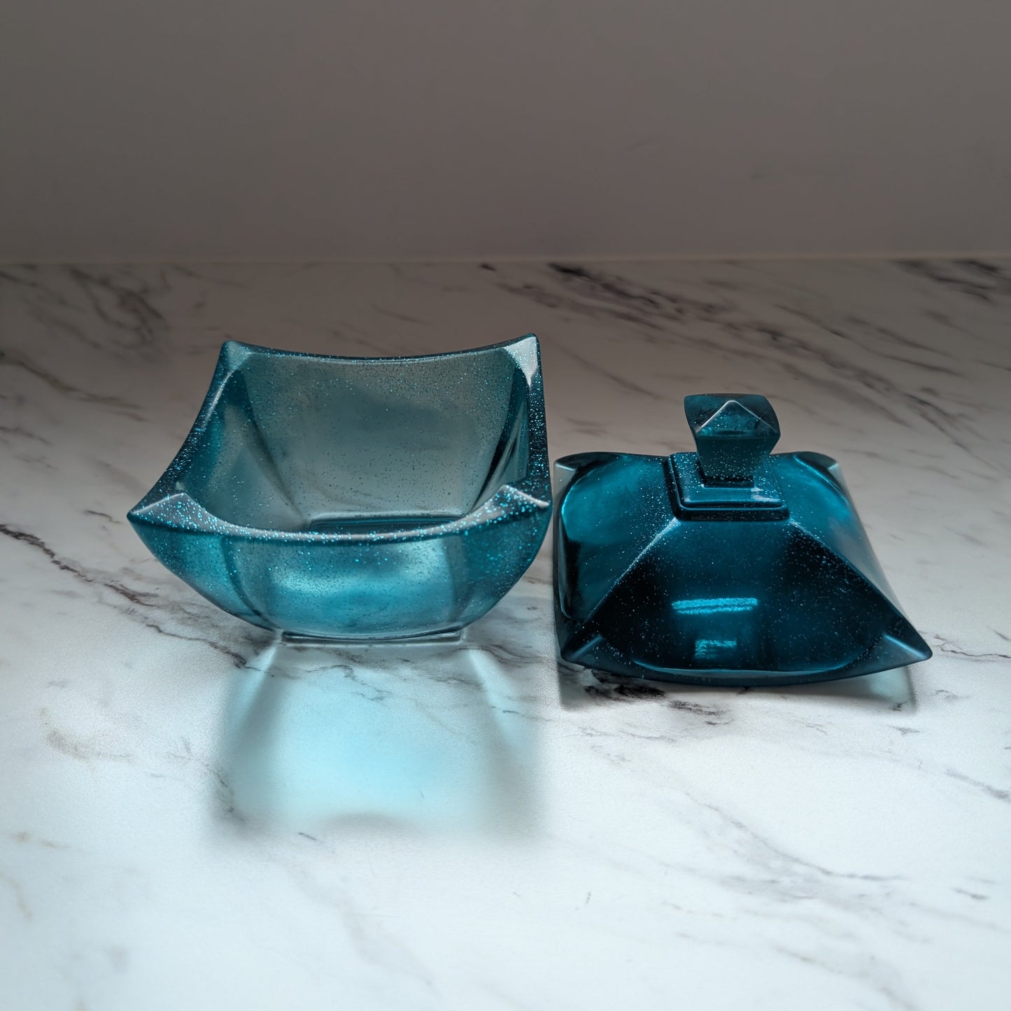 Large fancy resin trinket dish with lid