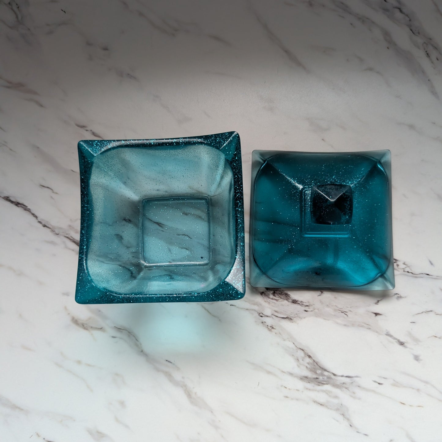 Large fancy resin trinket dish with lid