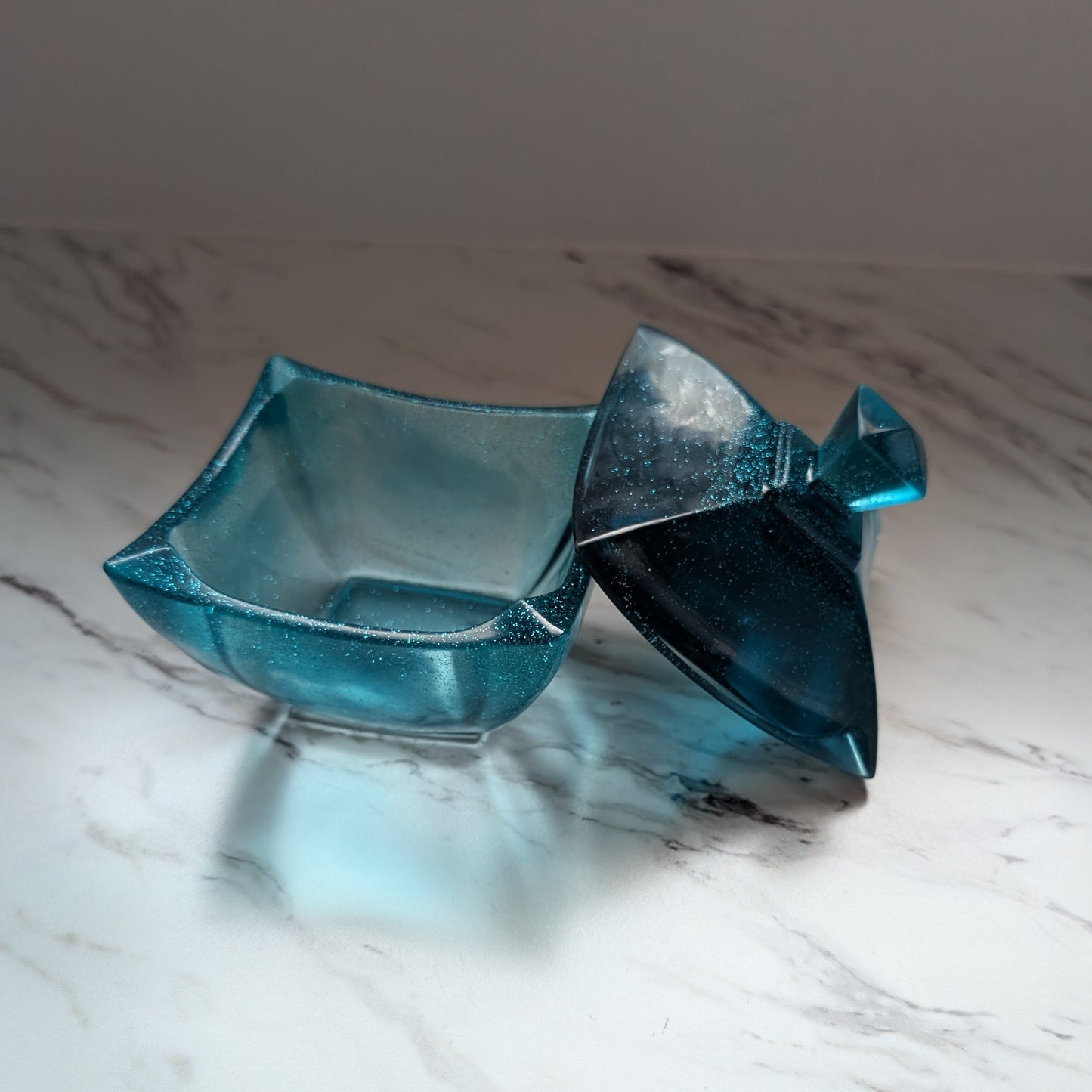 Large fancy resin trinket dish with lid