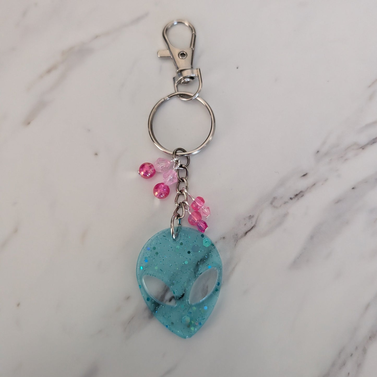 Keychain - Resin alien face