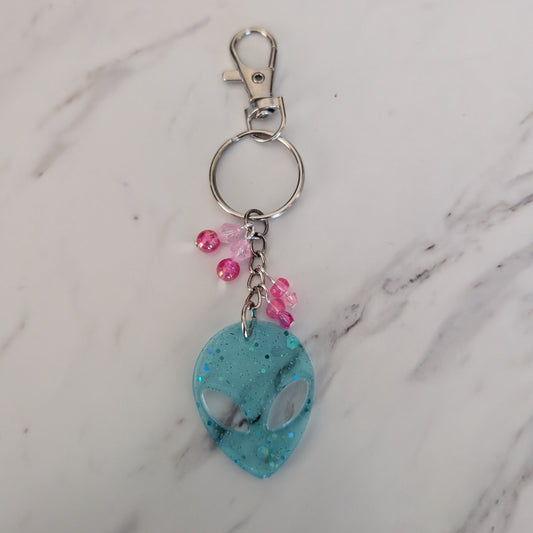 Keychain - Resin alien face