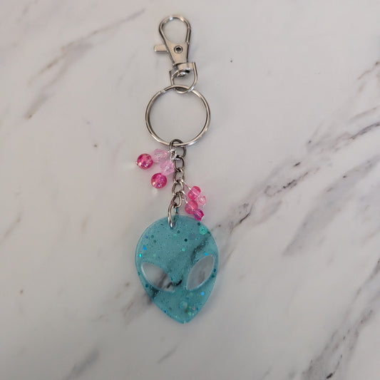 Keychain - Resin alien face