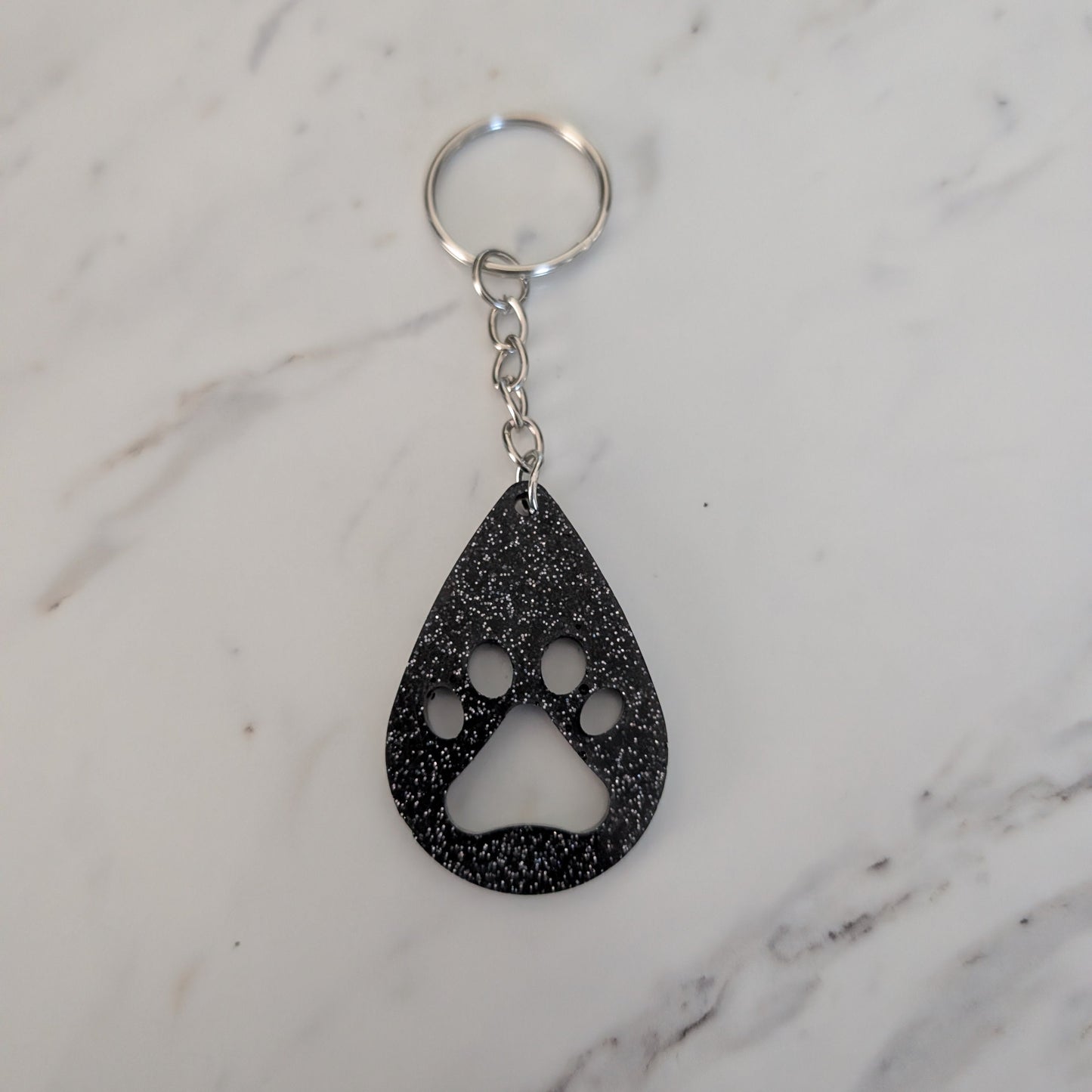 Keychain - Resin paw teardrop